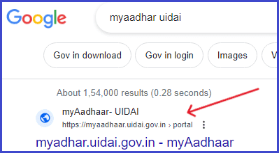 How to open MyAadhaar Uidai Portal hindi