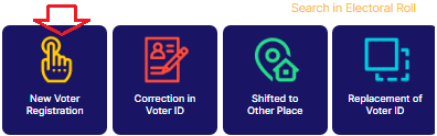 new voter registration विकल्प पर क्लिक करके मतदाता पहचान पत्र बना सकते है