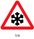 बर्फ से भरी सड़क के संकेत - Ice Road Sign