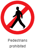 पैदल यात्रियों के नो एंट्री के सड़क संकेत - No Pedestrian Sign