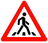 पैदल यात्रियों के लिए सड़क क्रॉसिंग चिन्ह - Pedestrian Crossing Sign 